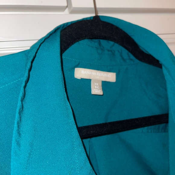 Green banana republic button up blouse size XL - Picture 2 of 4